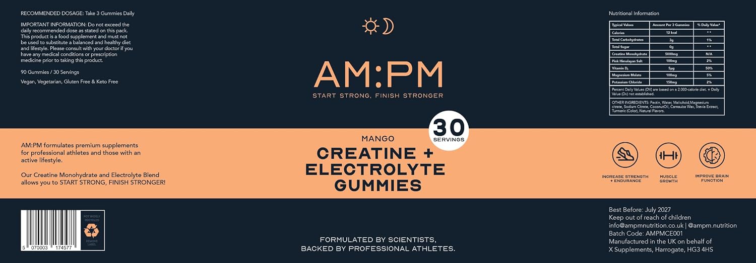 AM:PM Nutrition Creatine Gummies 5,000 mg Per Serving 90 Count - view 6